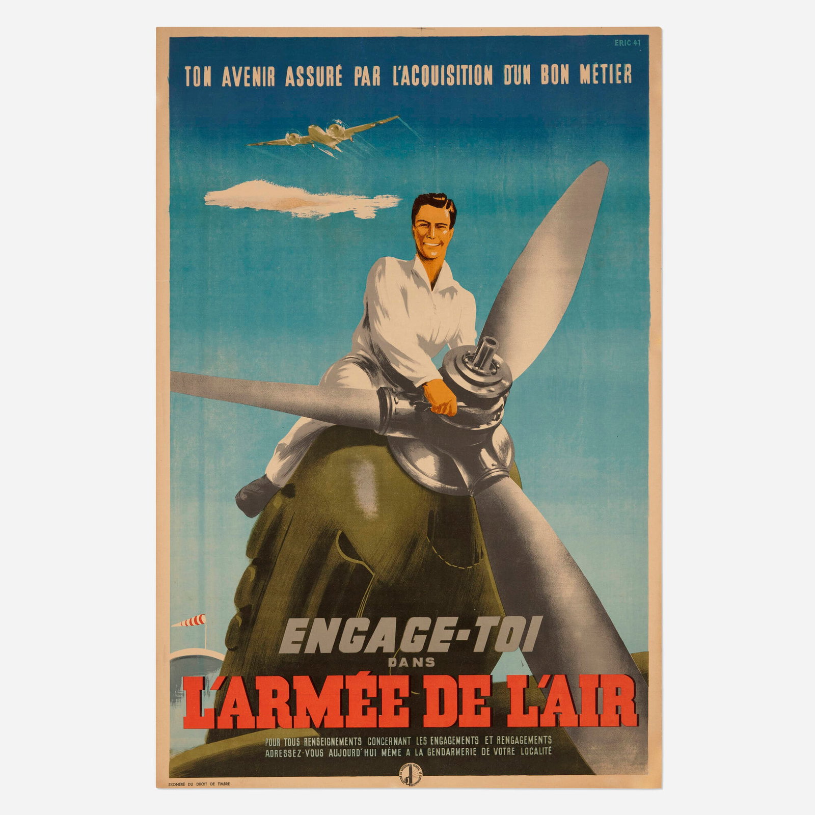 Eric (Raoul Eric Castel), Engage-toi dans l'Armee de l'Air vintage poster (1 of 2)