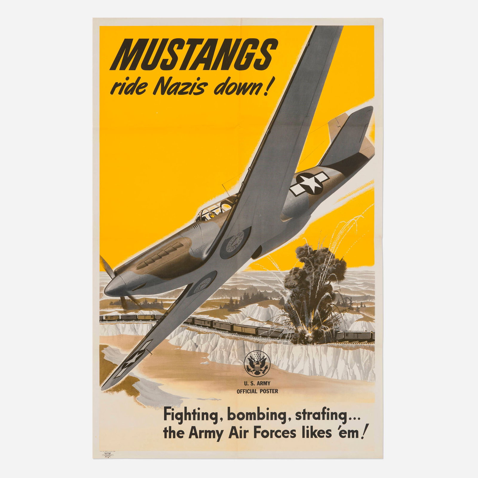U.S. Army / Mustangs Ride Nazis Down! vintage poster (1 of 2)