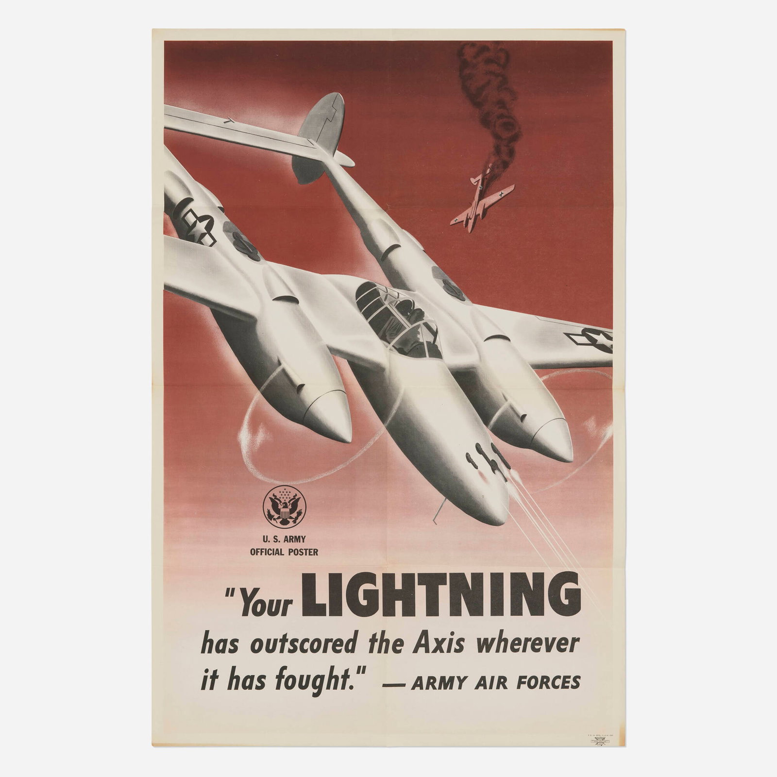 U.S. Army / Your Lightning Has Outscored the Axis Wherever It Has Fought vintage poster (1 of 2)