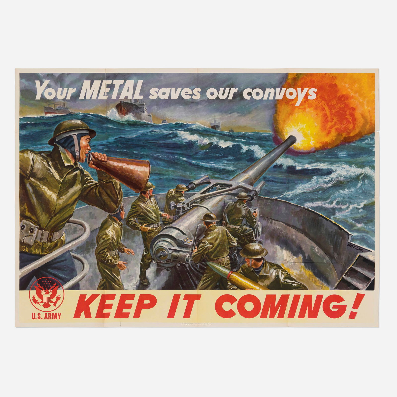 U.S. Army / Your Metal Saves Our Convoys - Keep It Coming! vintage poster (1 of 2)
