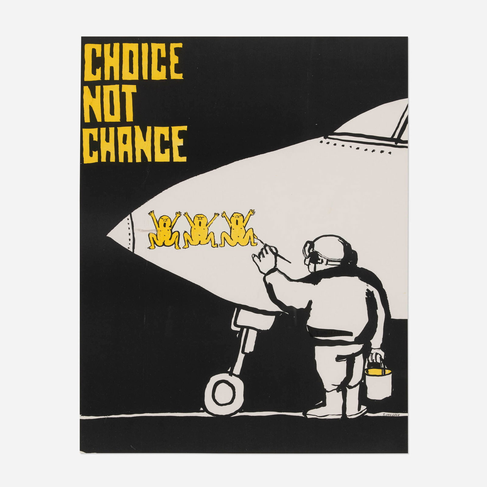 Tomi Ungerer, Choice Not Chance vintage anti-war poster (1 of 3)