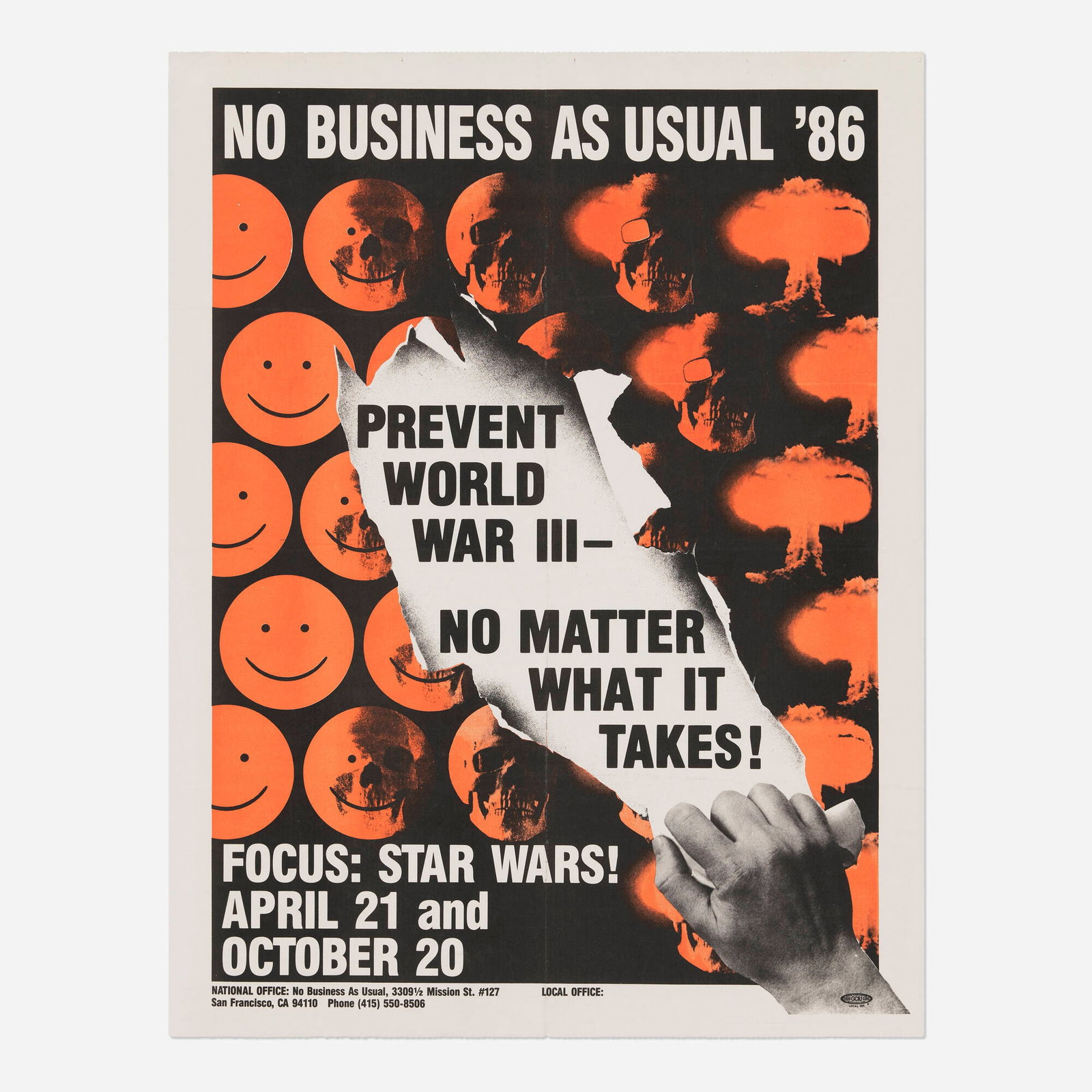 No Business As Usual '86 / Prevent World War III - No Matter What It Takes! vintage poster (1 of 2)