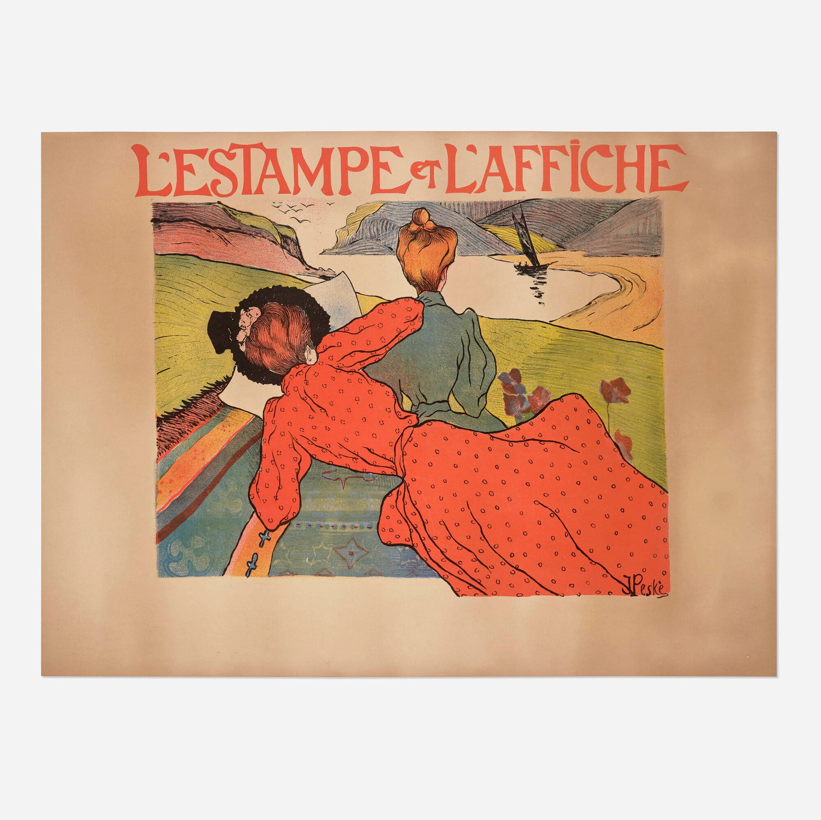 Jean Peske, L'Estampe et l'Affiche vintage poster: Jean Peske L'Estampe et l'Affiche vintage poster 1898 36 h x 48.375 w in (91 x 123 cm) L'Estampe et l'Affiche was probably the most influential publication in the field of color lithography