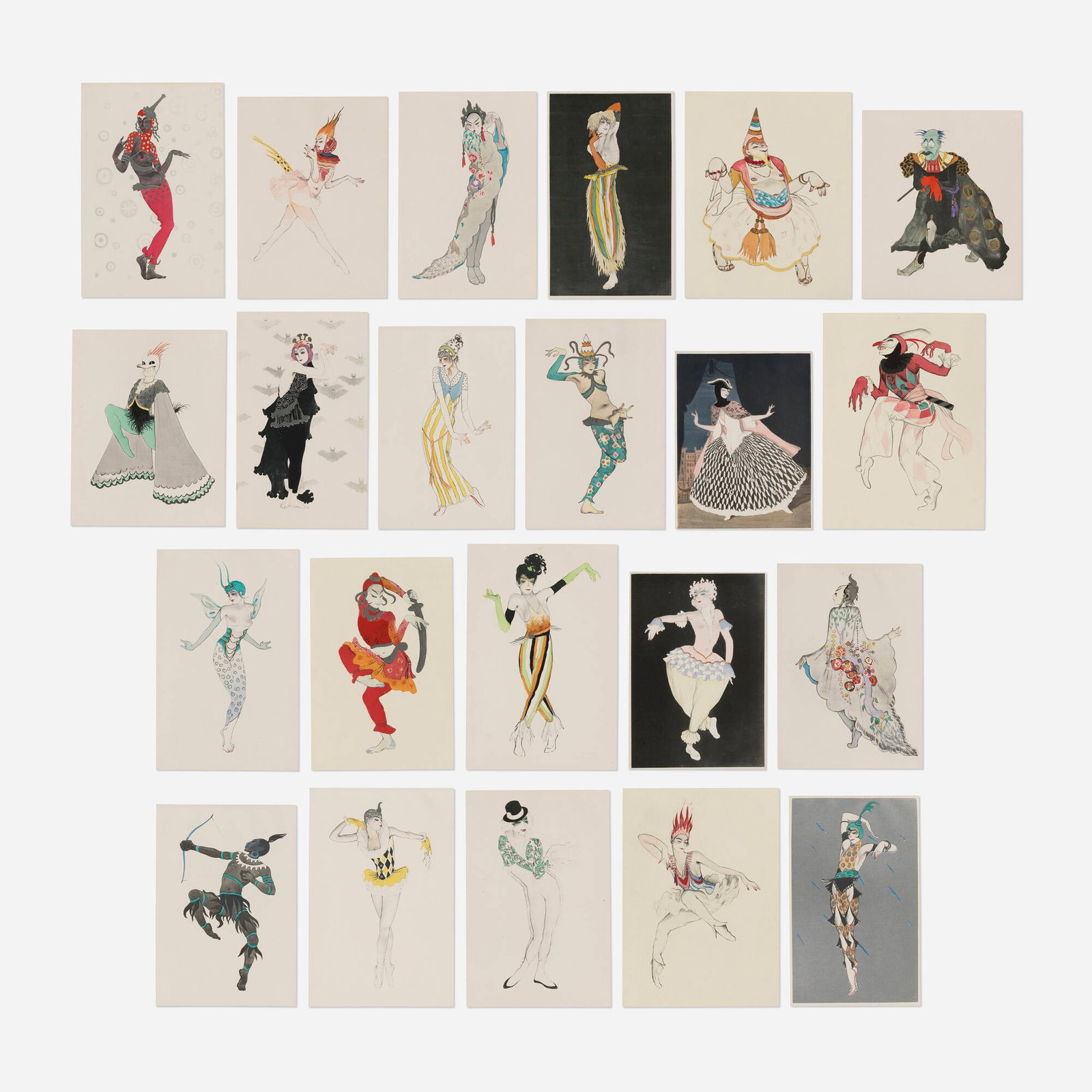 Walter Schnackenberg, Ballet und Pantomime : Complete portfolio of 22 plates: Walter Schnackenberg Ballet und Pantomime : Complete portfolio of 22 plates 1920 pochoir in colors each: 20.5 h x 15.375 w in (52 x 39 cm) This complete portfolio of twenty-two plates, from the