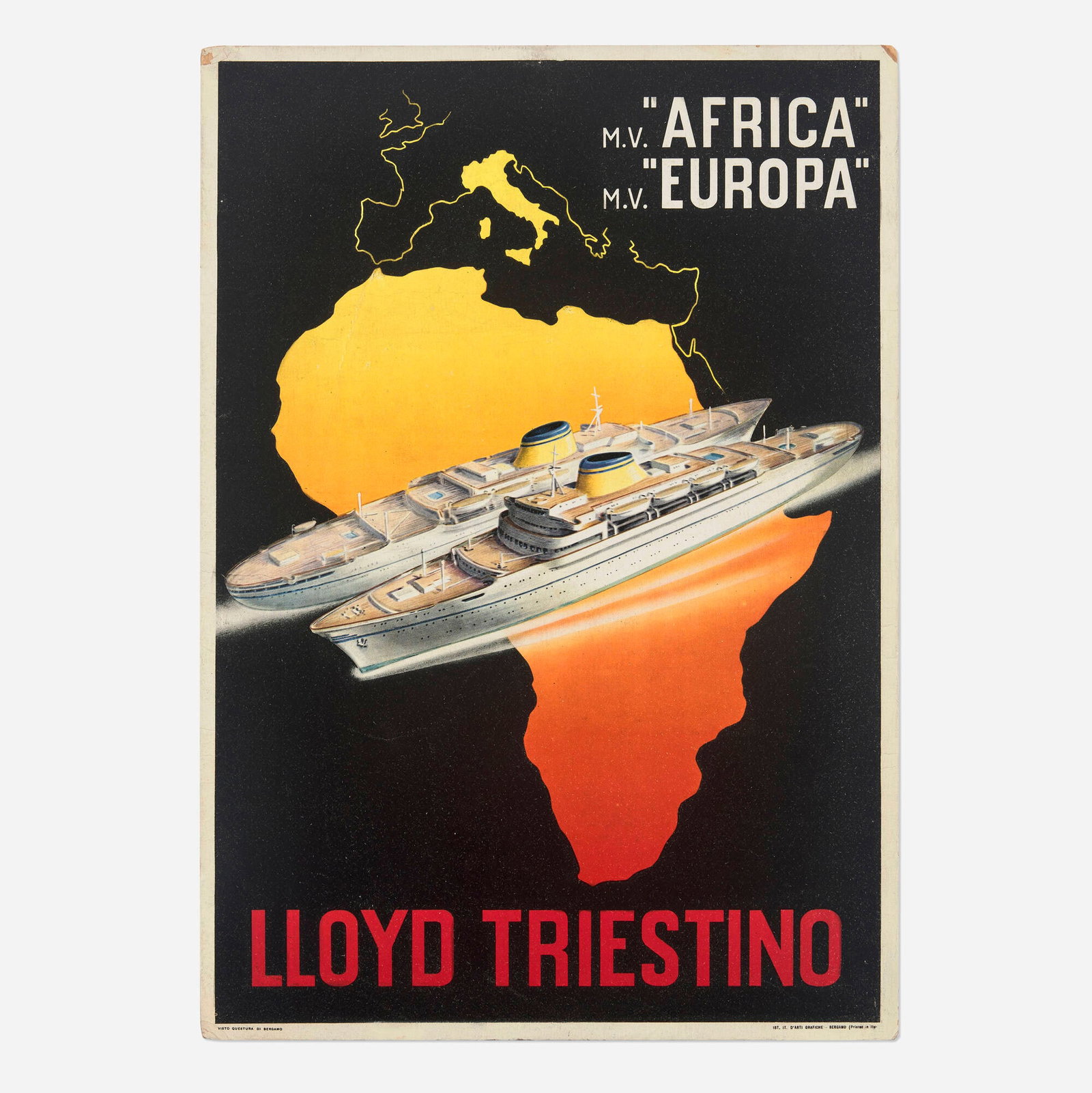 Giuseppe Riccobaldi, Lloyd Triestino / Africa / Europa vintage poster (1 of 2)