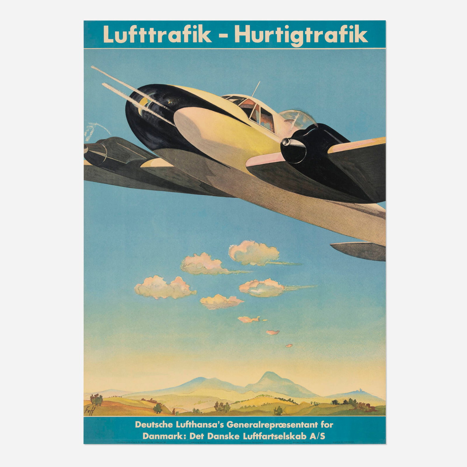 Albert Fuss, Deutsche Lufthansa / Lufttrafik-Hurtigtrafik vintage poster (1 of 2)