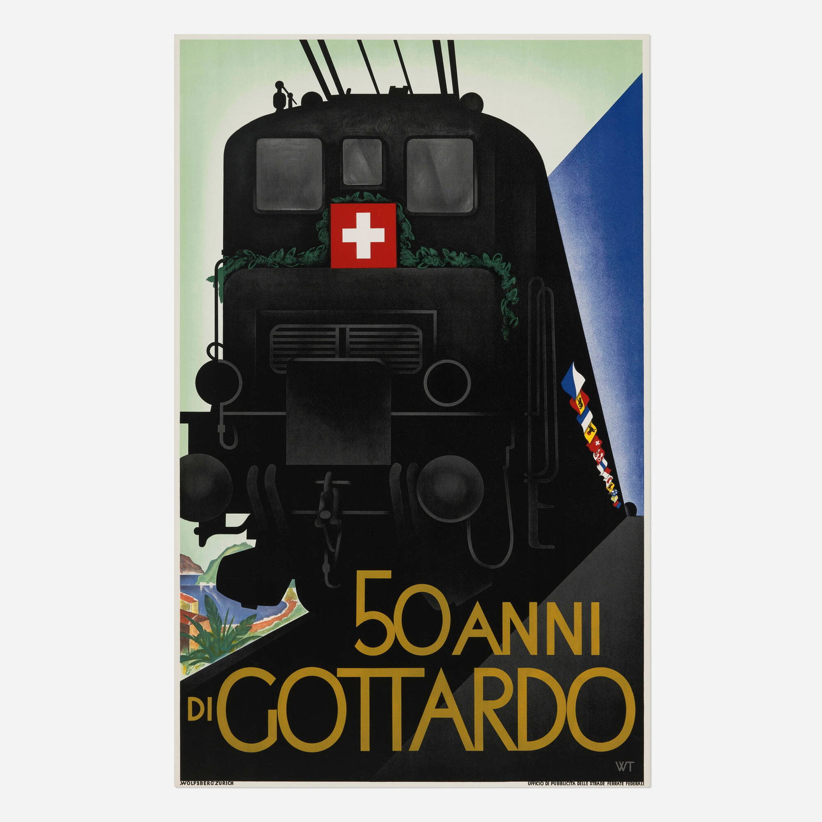 Willi Trapp, 50 Anni di Gottardo vintage poster (1 of 2)