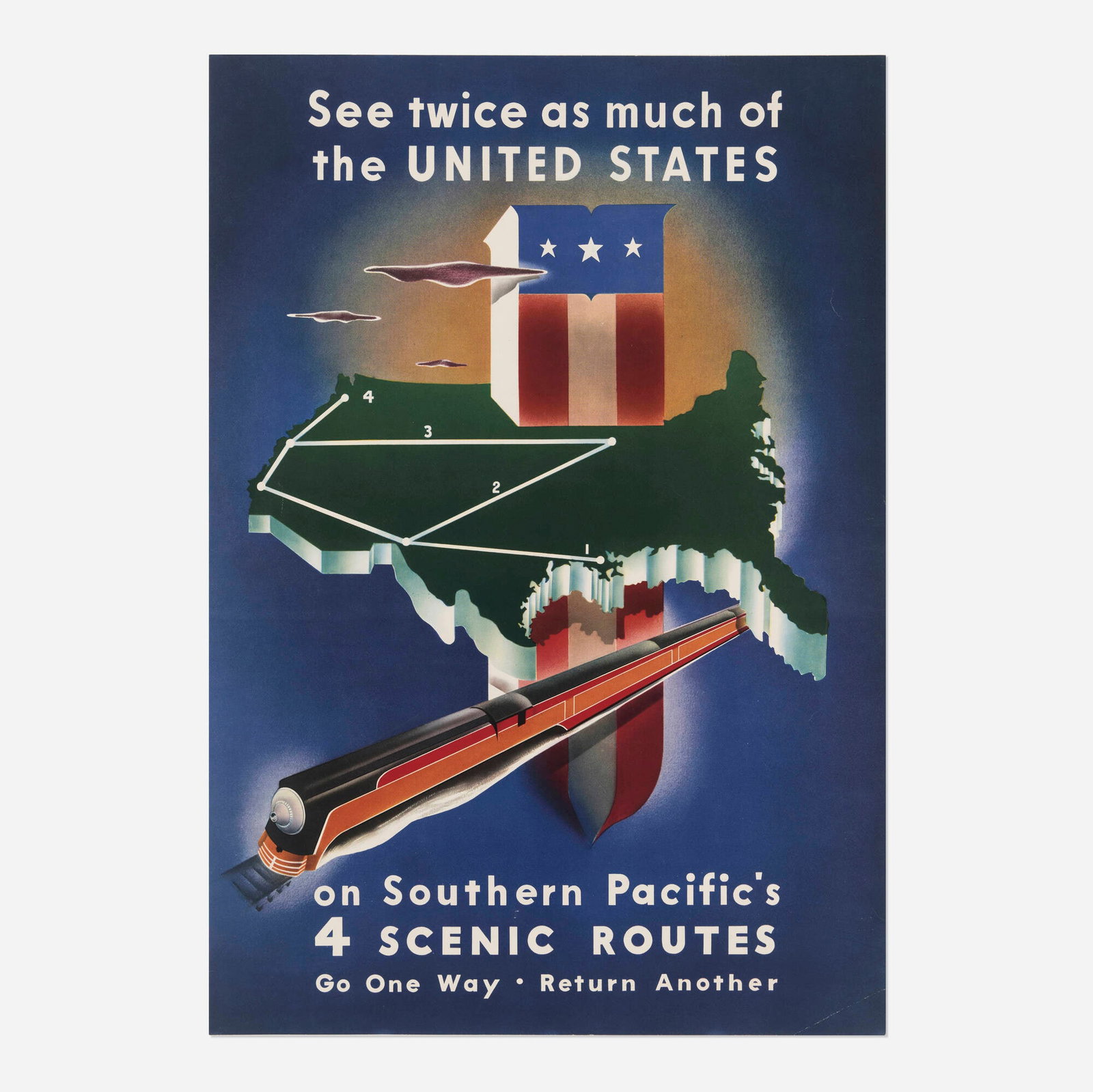 Stanley Brower, Southern Pacific Railroad / 4 Scenic Routes vintage poster (1 of 2)