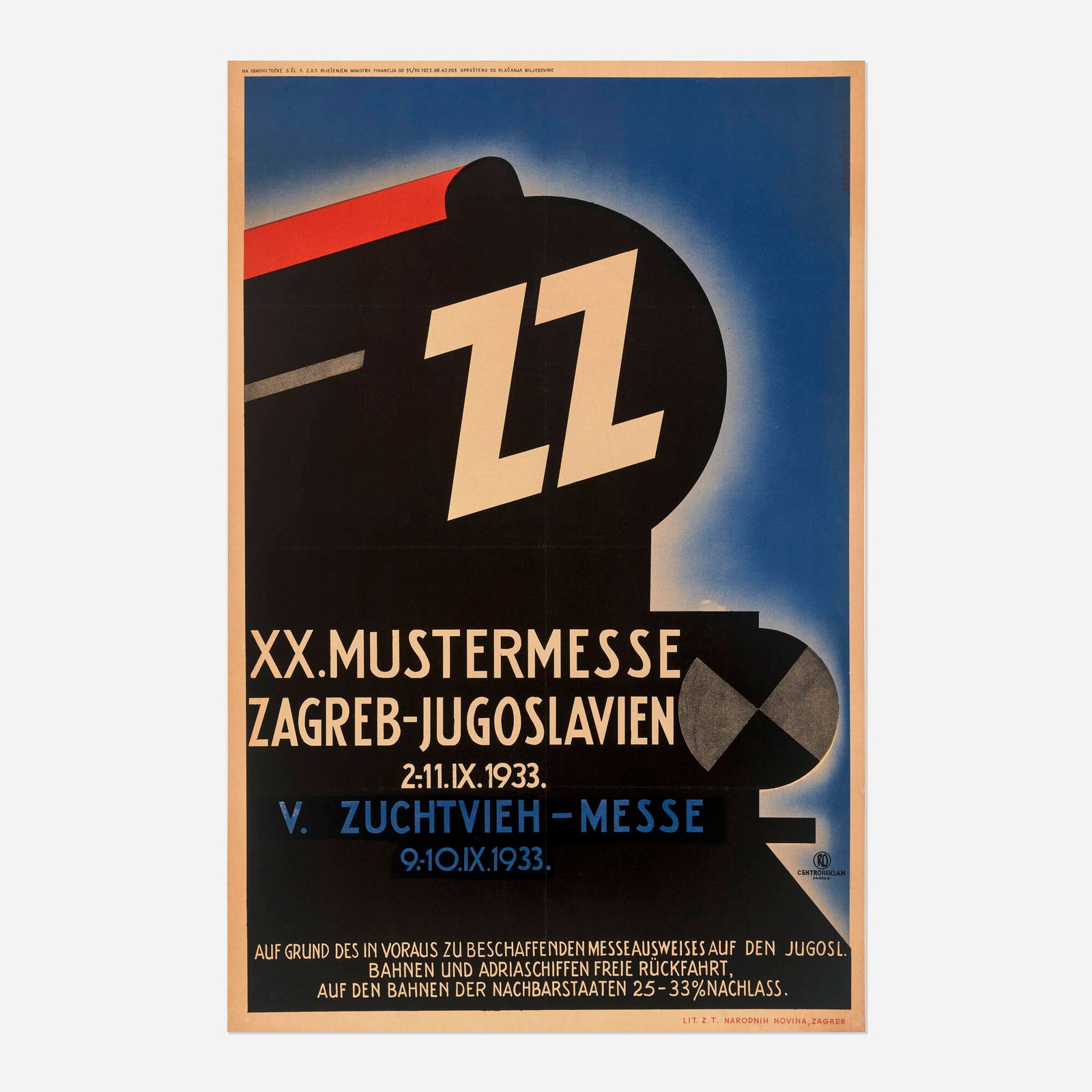 M. Egersdorfer, XX. Mustermesse Zagreb-Jugoslavien vintage poster (1 of 2)
