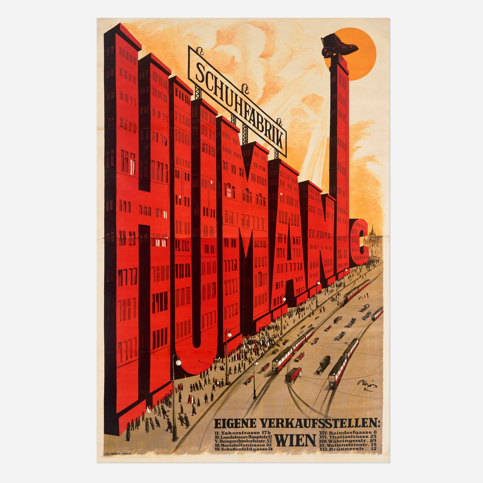Mihaly Biro, Schuhfabrik Humanic vintage poster (1 of 2)