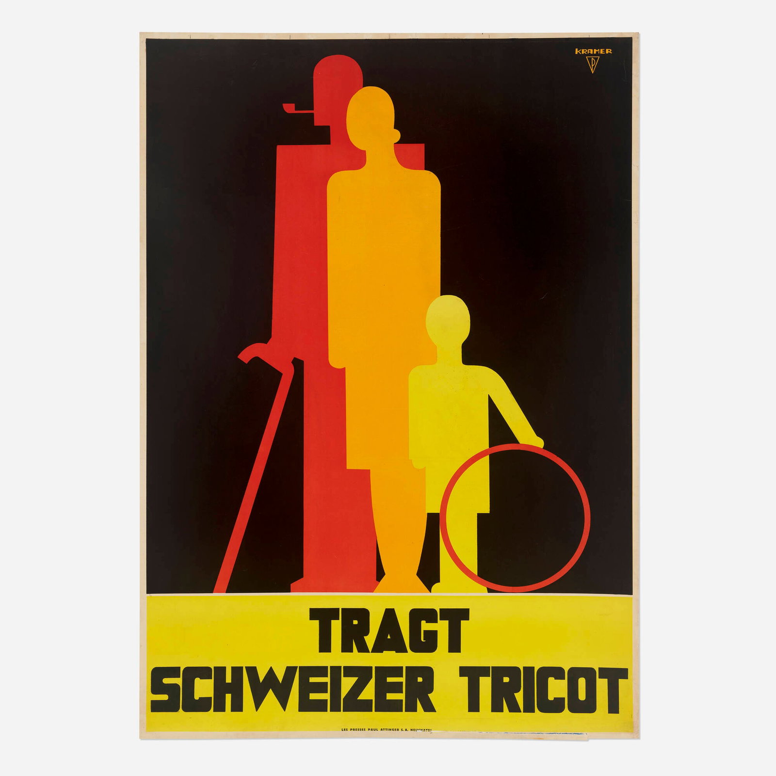 Pierre Kramer, Tragt Schweizer Tricot vintage poster (1 of 2)