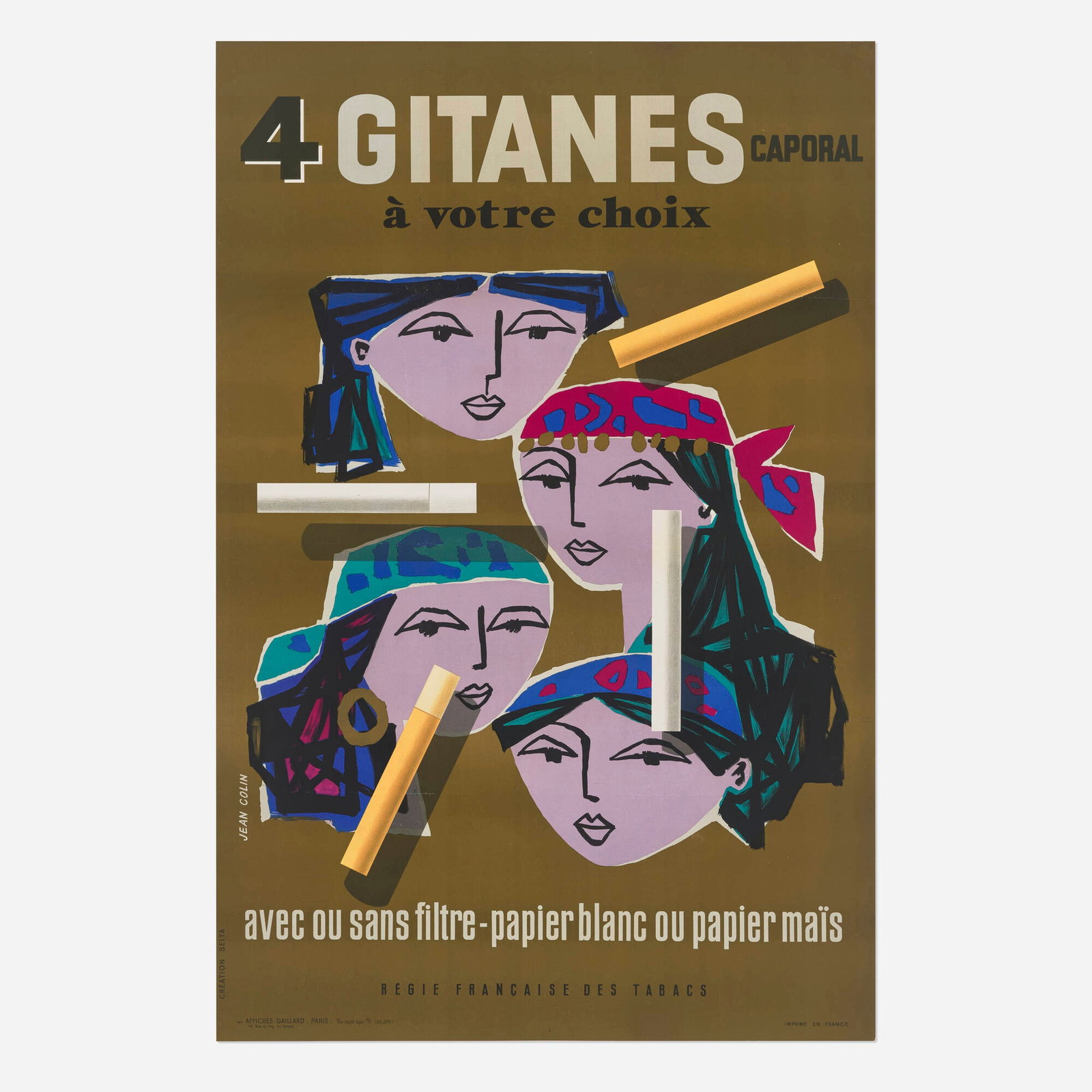 Jean Colin, 4 Gitanes Corporal vintage poster (1 of 2)