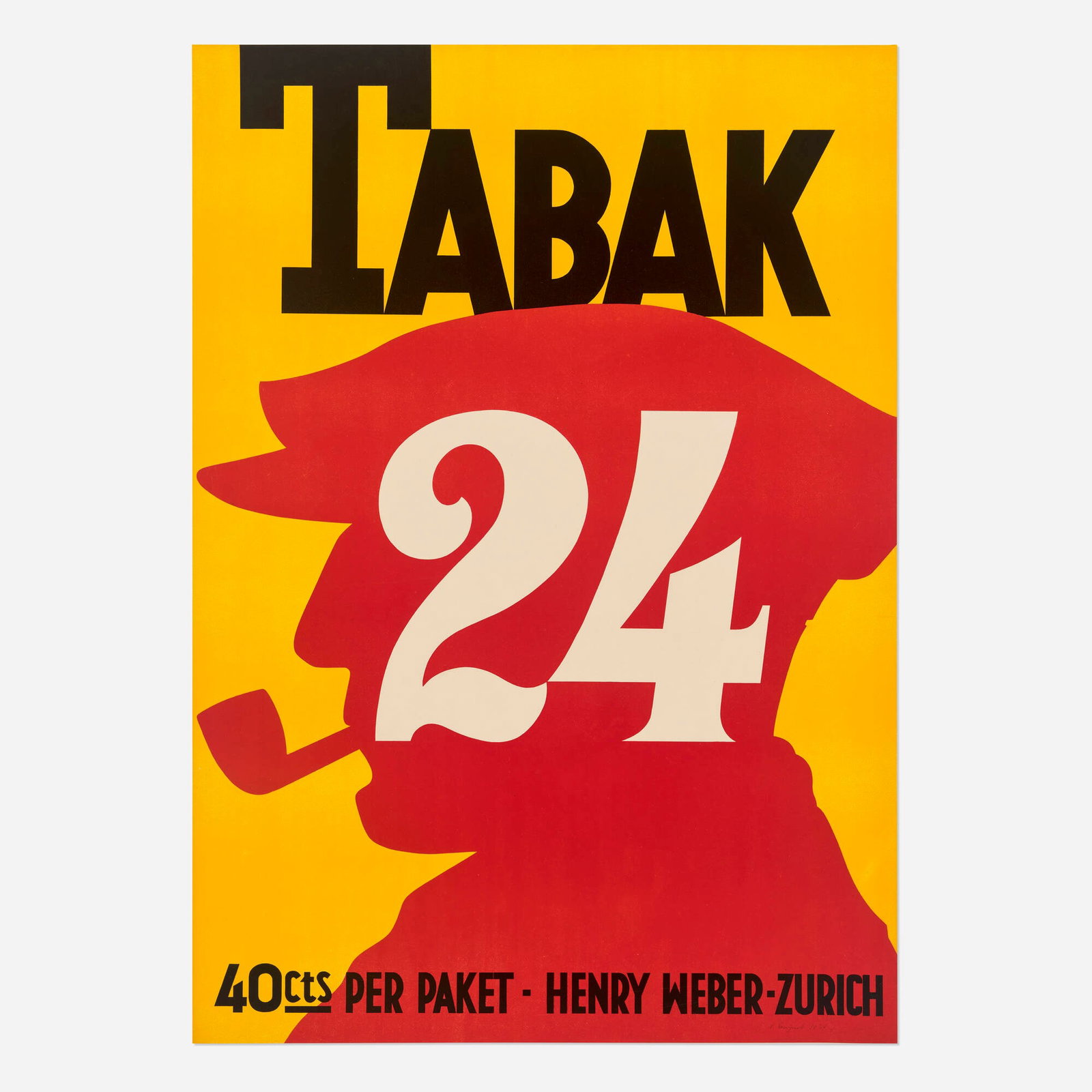 Luigi Taddei, Henry Weber Zurich / Tabak 24 vintage poster (1 of 2)