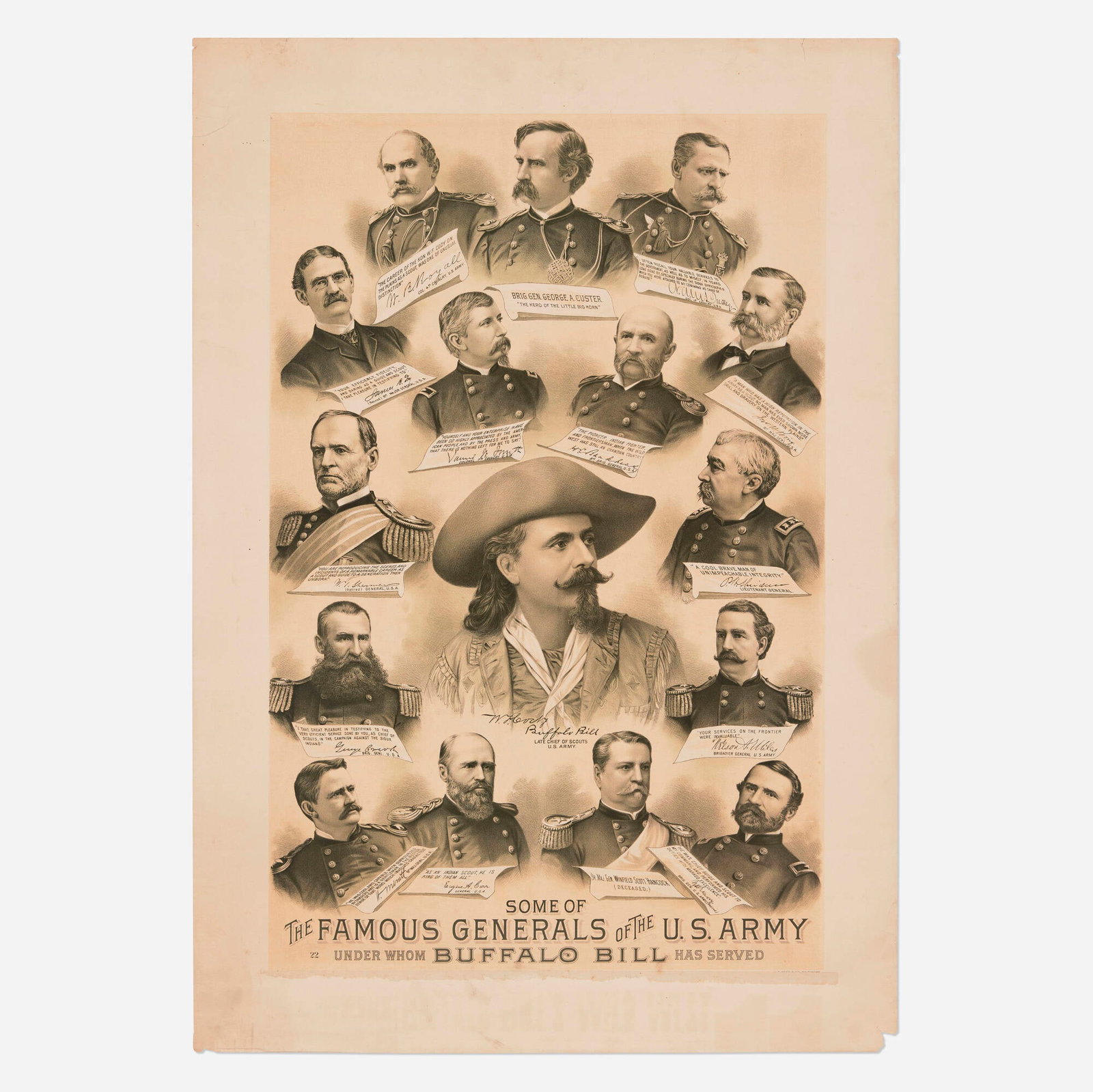 Buffalo Bill / Some of the Famous Generals of the U.S. Army vintage poster (1 of 2)