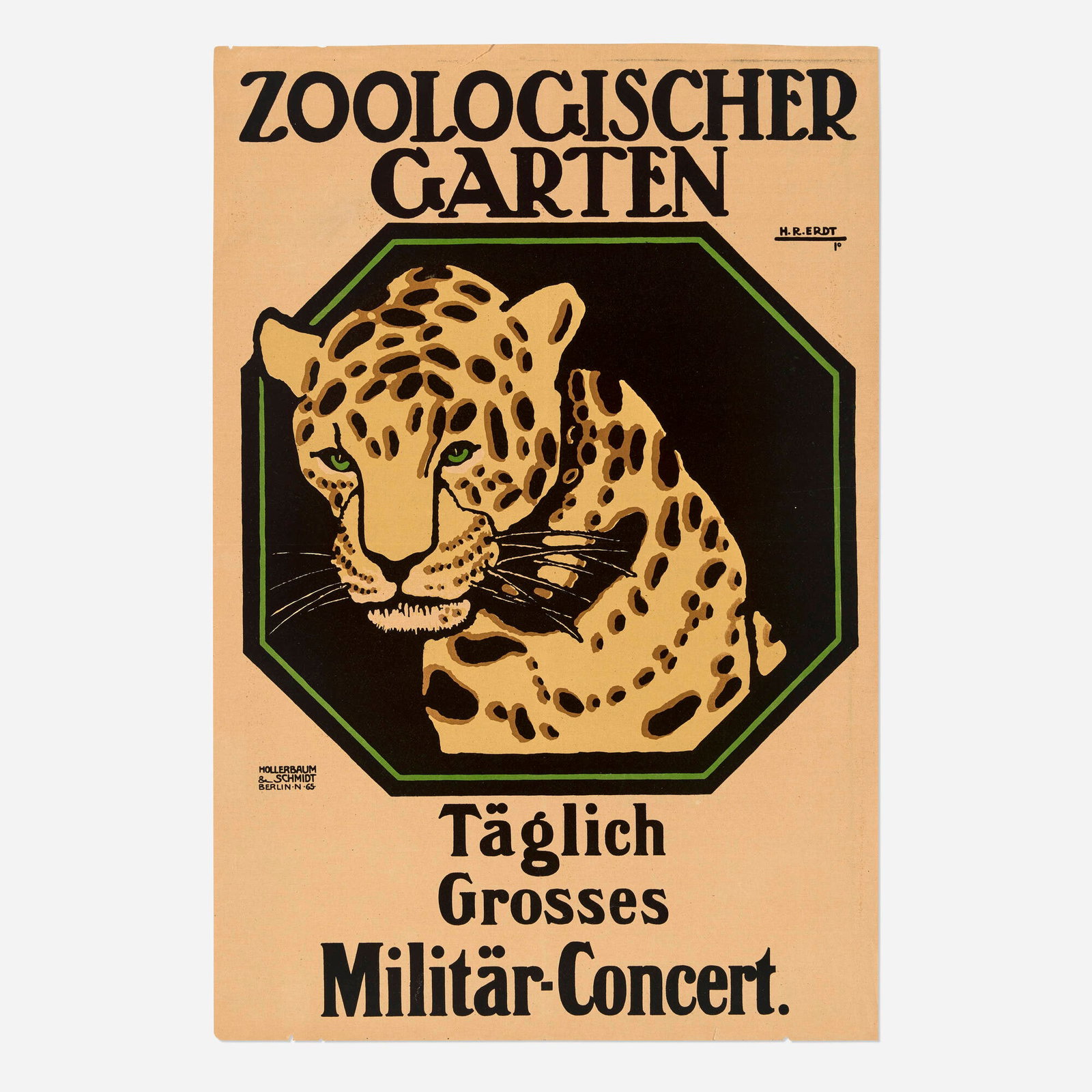 Hans Rudi Erdt, Zoologischer Garten / Militar-Concert vintage poster (1 of 2)