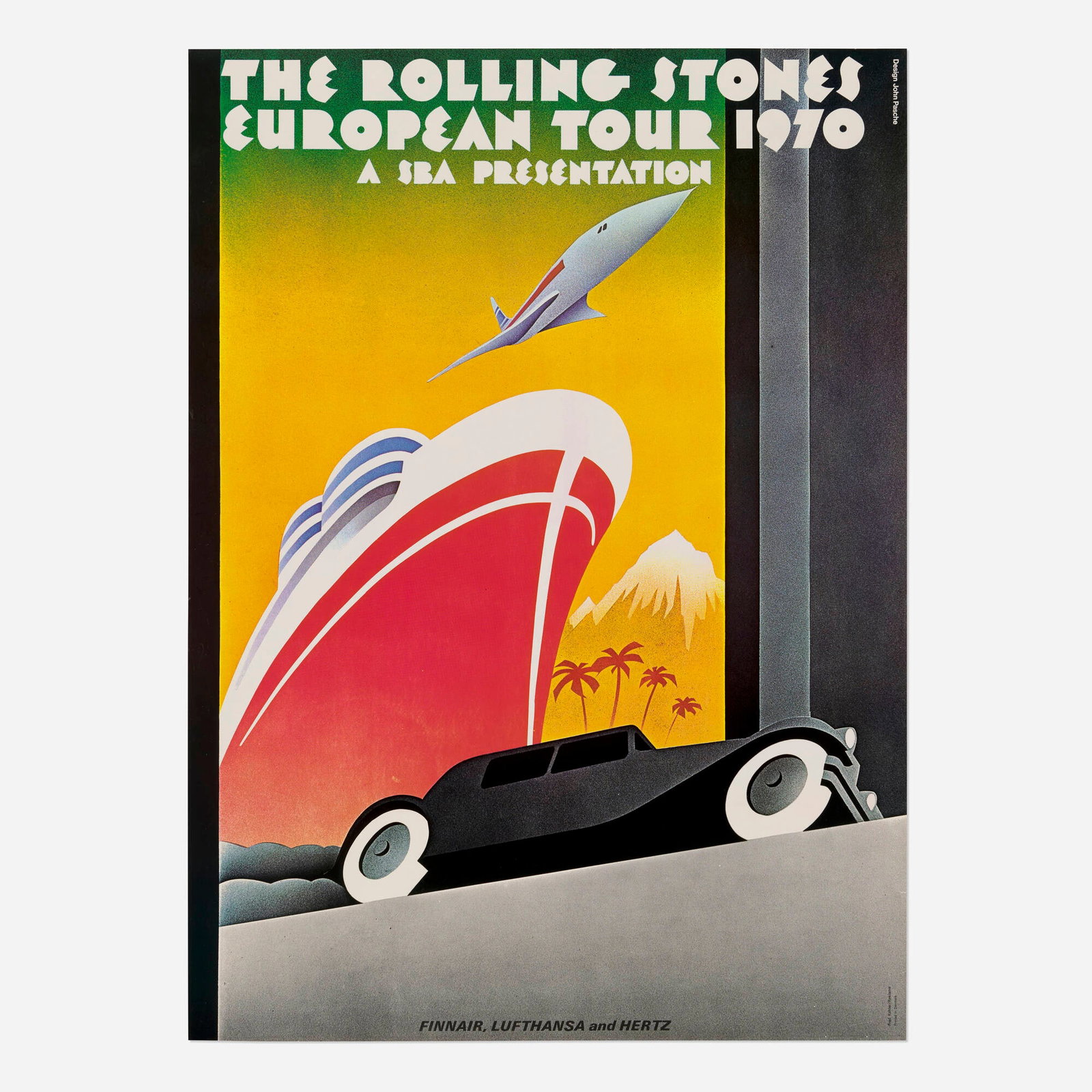 John Pasche, The Rolling Stones European Tour 1970 vintage poster (1 of 2)