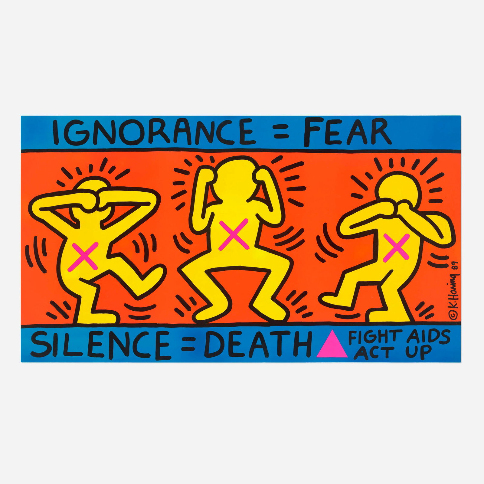 Keith Haring, Act Up / Ignorance = Fear vintage poster (1 of 2)