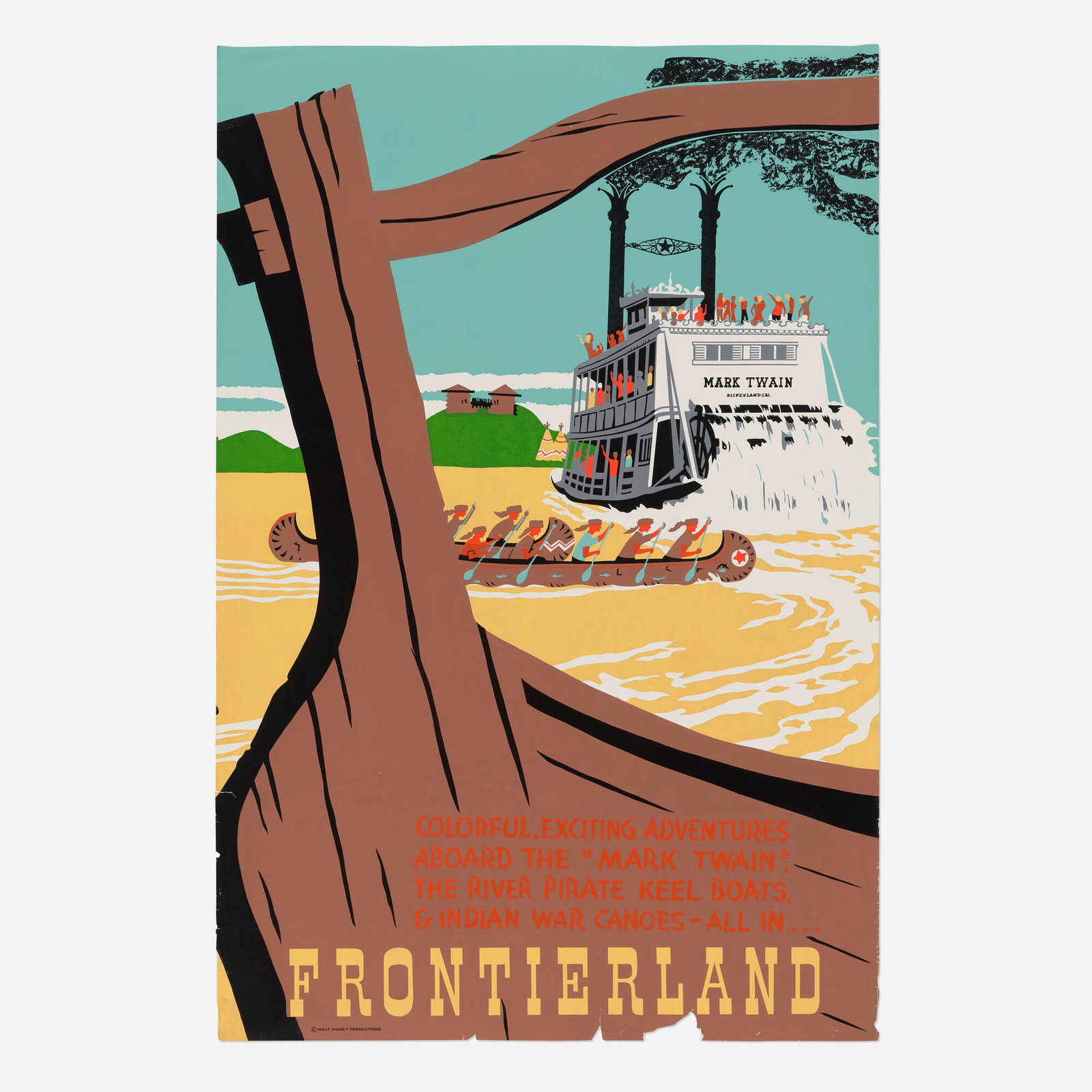 Bjorn Aronson, Frontierland / Mark Twain Riverboat / Disneyland vintage poster (1 of 2)