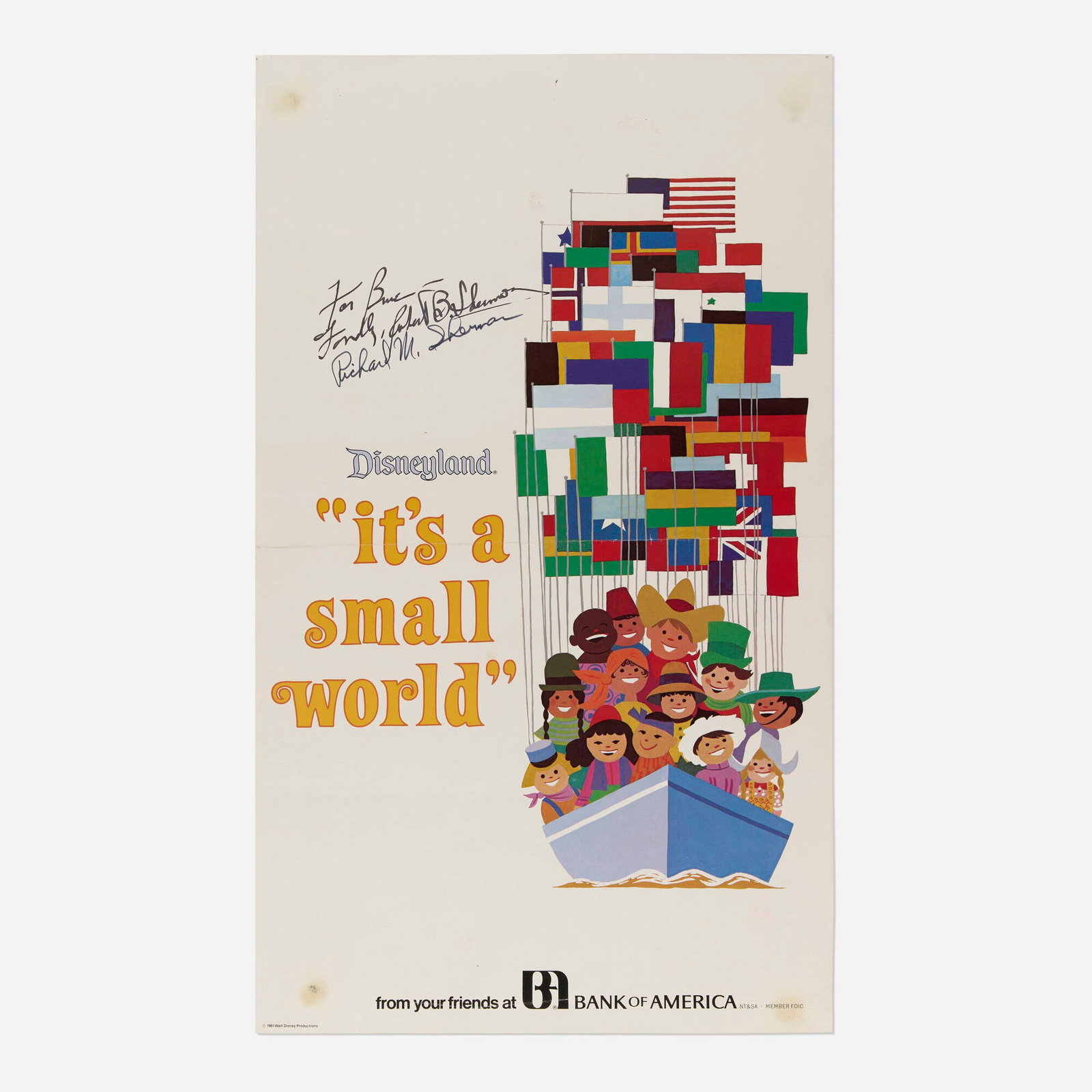Mary Blair, "It's a Small World" / Disneyland signed vintage poster (1 of 2)