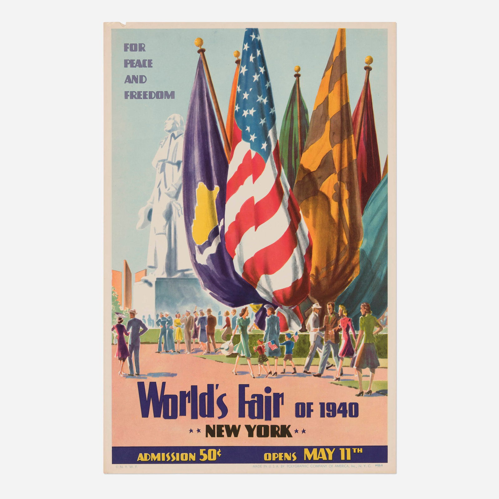 World's Fair of 1940 New York / For Peace and Freedom vintage poster (1 of 2)