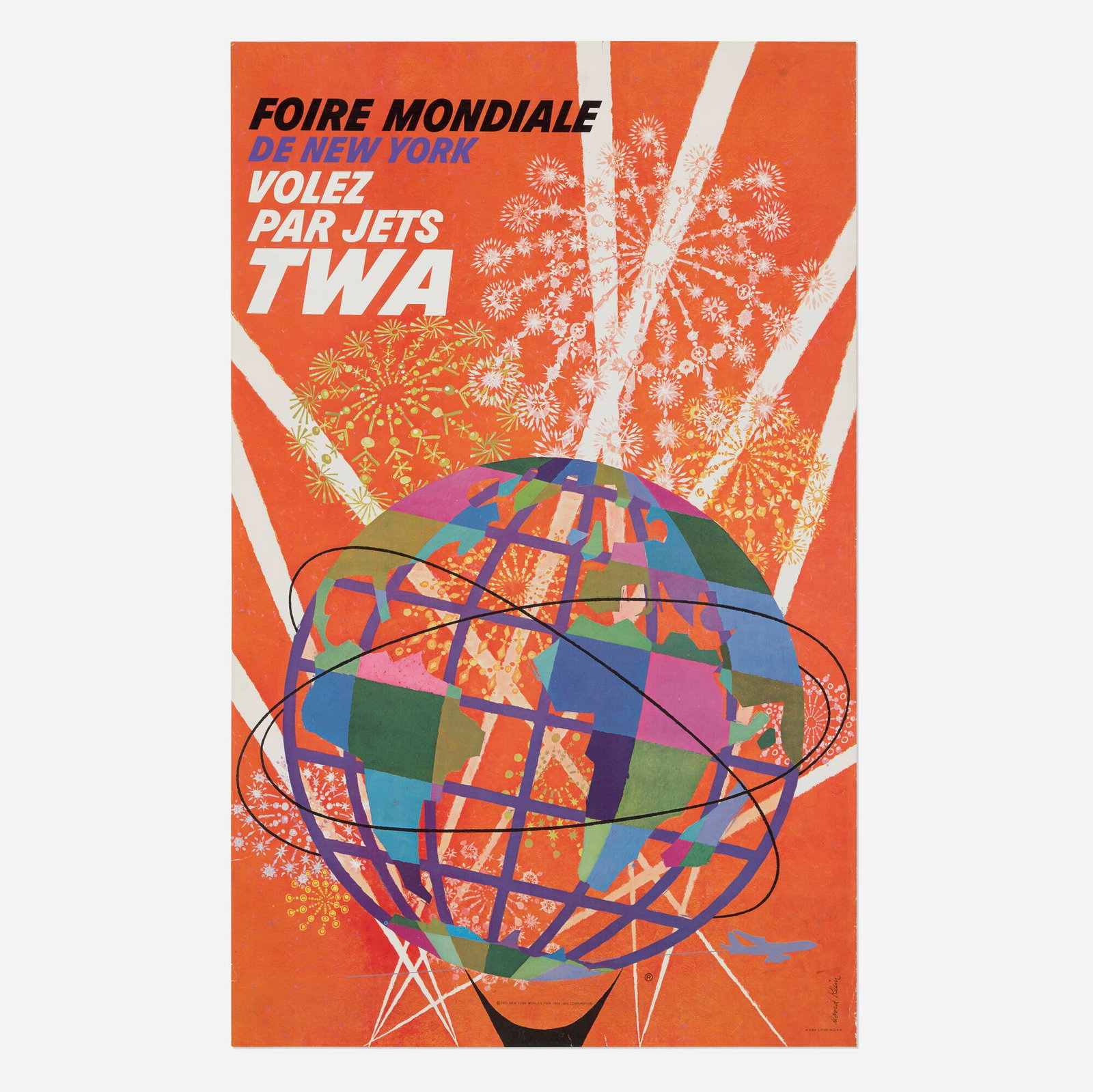 David Klein, Volez par TWA Jets / Foire Mondiale de New York vintage poster (1 of 2)