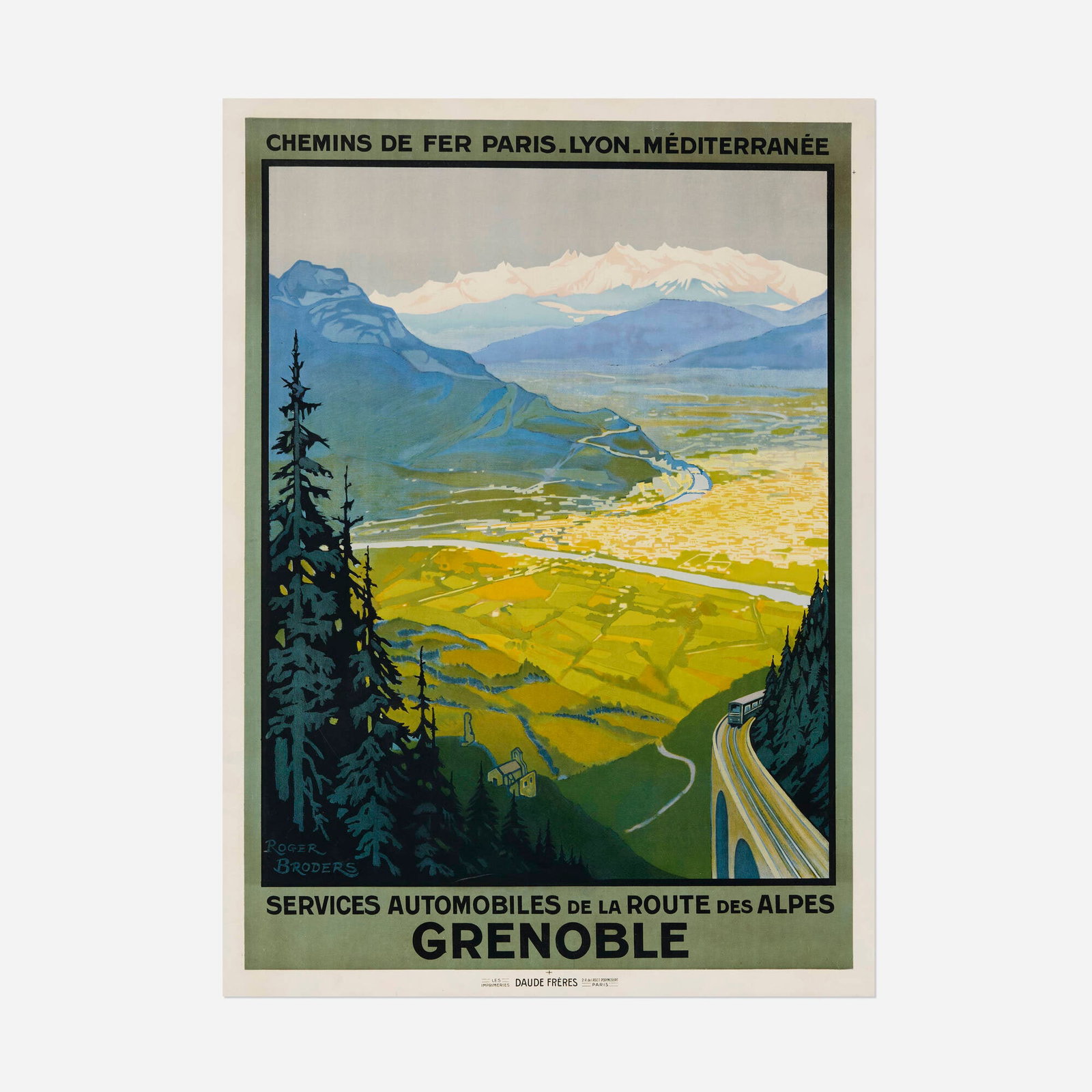 Roger Broders, Grenoble / Services Automobiles vintage poster (1 of 2)
