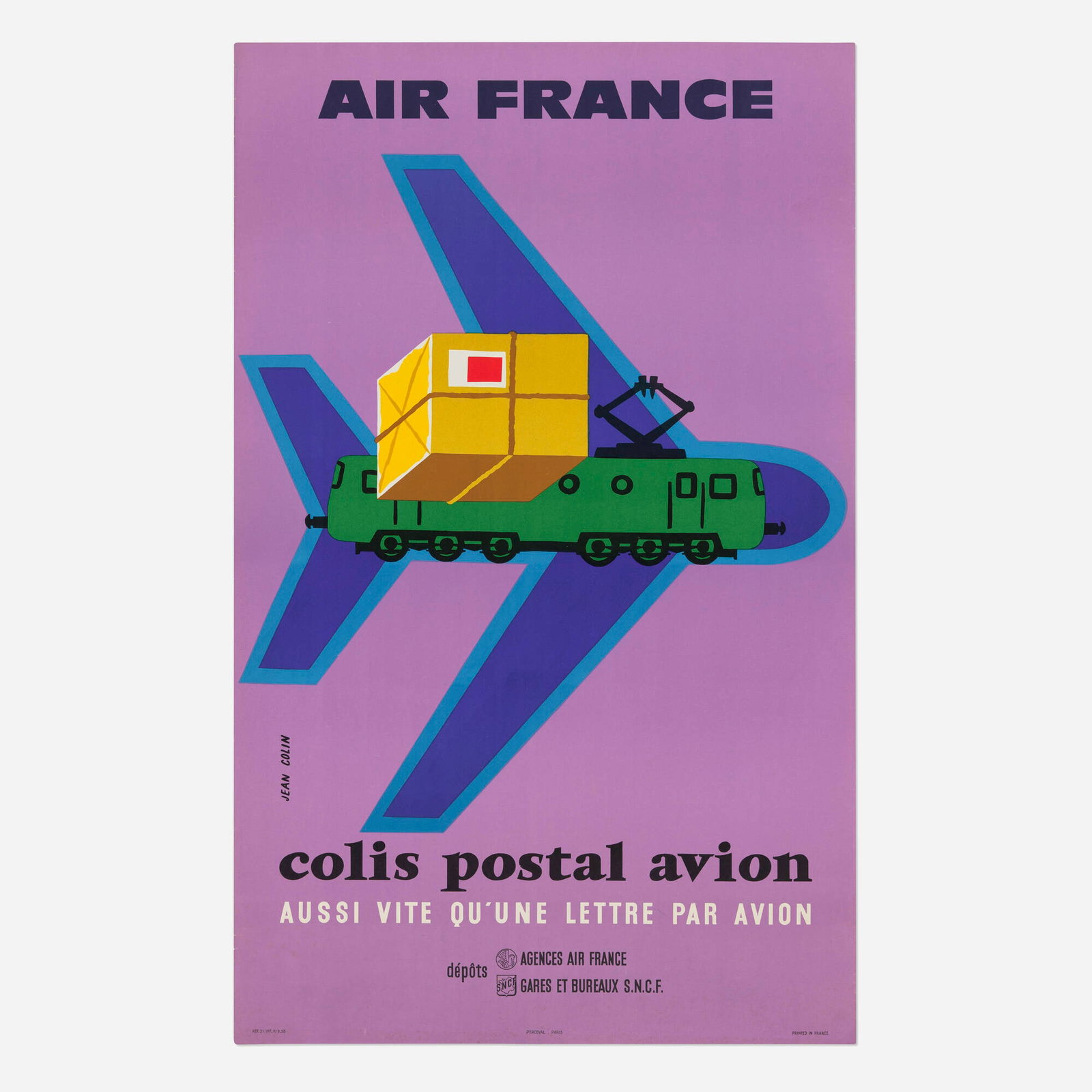 Jean Colin, Air France / Colis Postal Avion vintage poster (1 of 2)