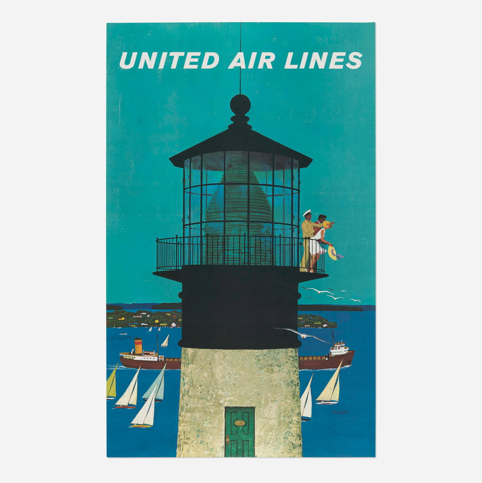 Stan Galli, United Air Lines / The Great Lakes / Buffalo vintage poster (1 of 2)