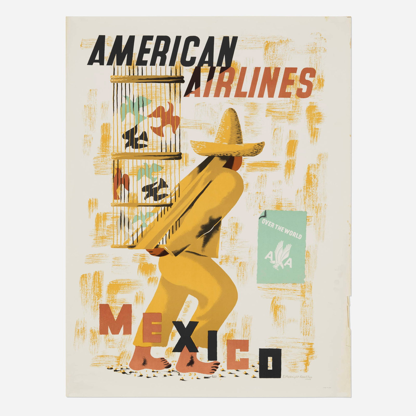 Edward McKnight Kauffer, American Airlines / Mexico vintage poster (1 of 2)