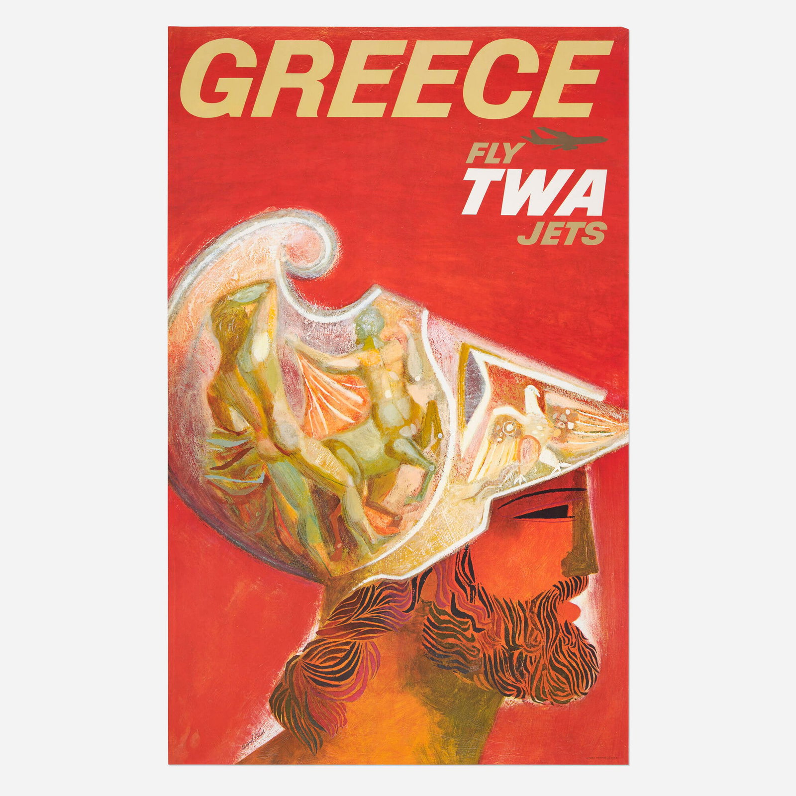 David Klein, Fly TWA Jets / Greece vintage poster (1 of 2)