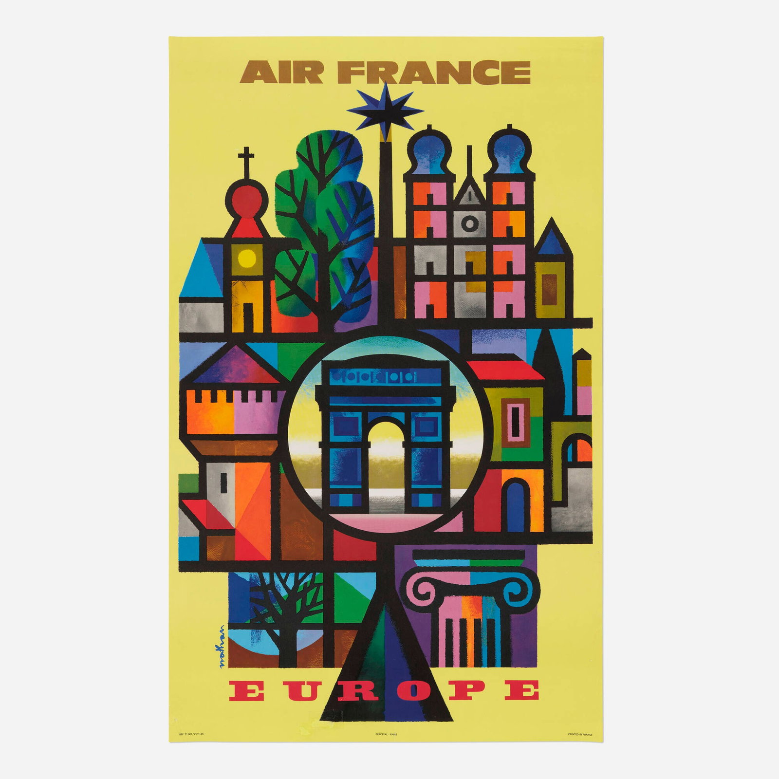 Jacques Nathan-Garamond, Air France / Europe vintage poster (1 of 2)