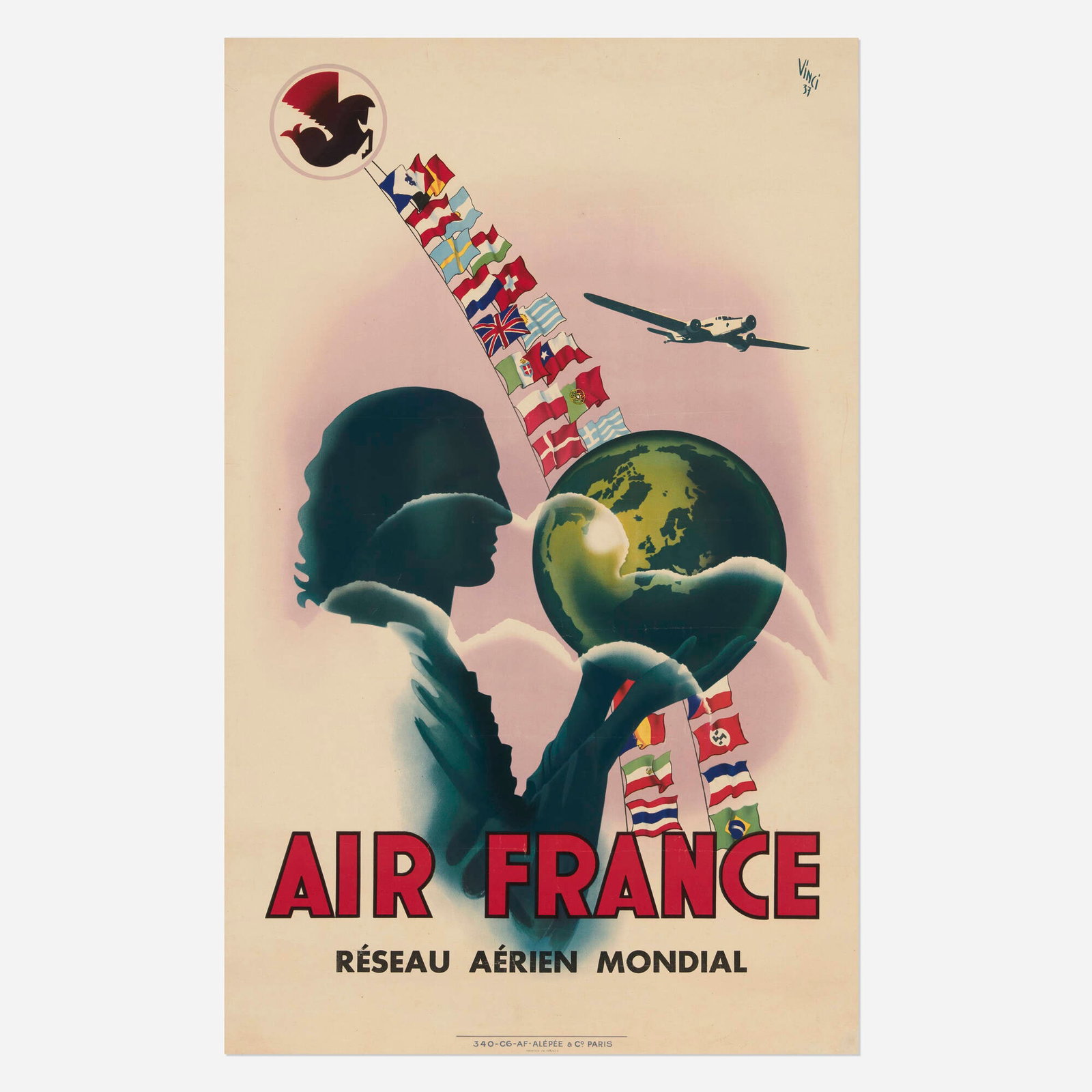 Vinci, Air France / Reseau Aerien Mondial vintage poster (1 of 2)