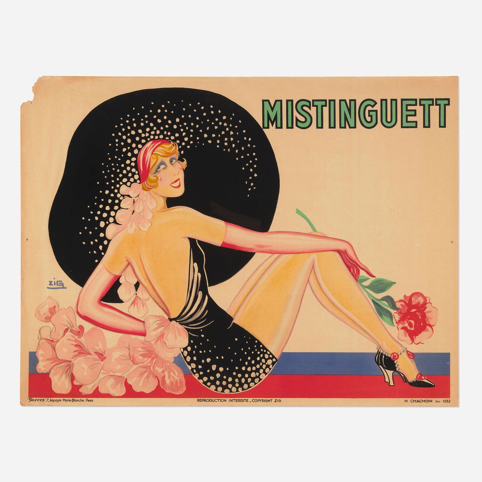 Zig (Louis Gaudin), Mistinguett vintage poster (1 of 3)