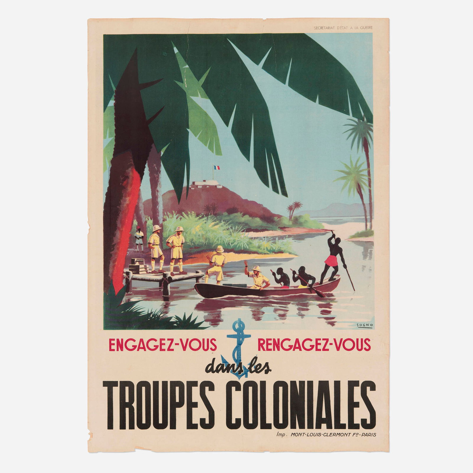 Jacques Sogno-Bezza, Engages-Vous Rengagez-Vous dans les Troupes Coloniales vintage poster (1 of 2)