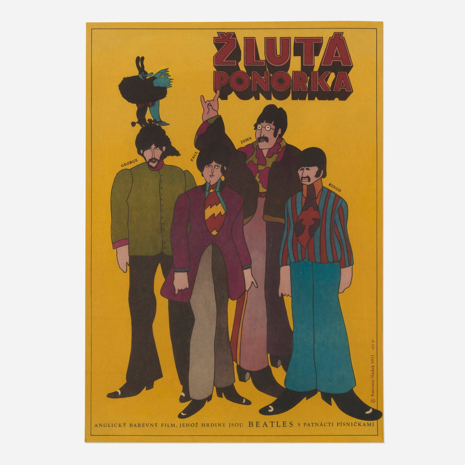Antonin Sladek, Zluta Ponorka (Yellow Submarine) / The Beatles vintage film poster (1 of 3)