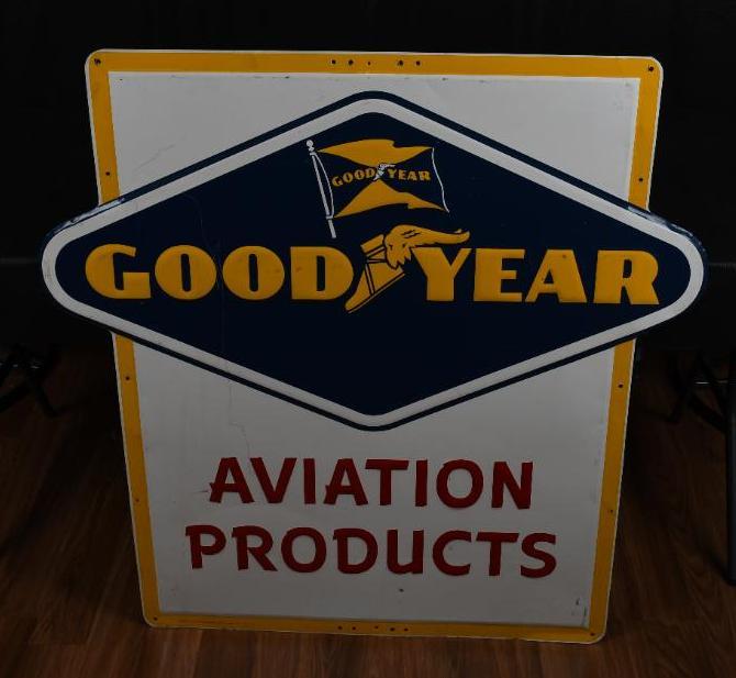 Goodyear Aviation Products w/Both Logos Metal Sign (1 of 5)