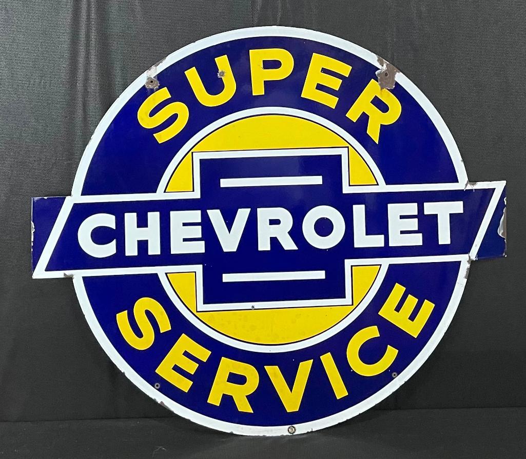 Super Chevrolet Service Porcelain Sign (1 of 11)