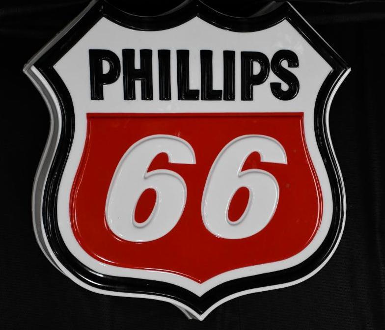 Phillips 66 (red & white) Plastic Lighted Sign (1 of 2)