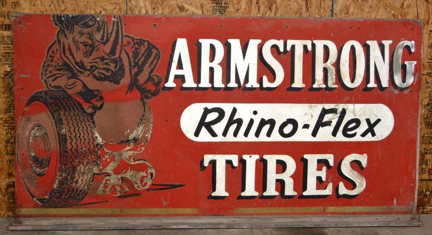 Armstrong Rhino-Flex Tires w/Logo Large Metal Sign (1 of 4)