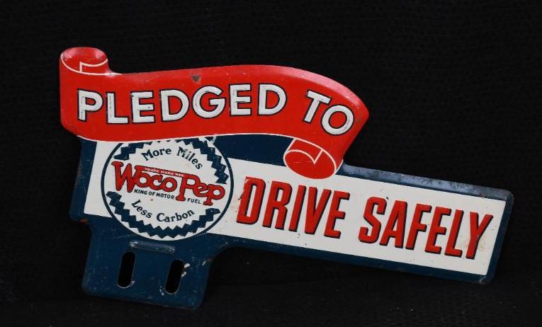 Woco Pep Pledge to Drive Safely Metal License Plate (1 of 2)