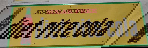 Diet Rite Cola "Sugar Free" SST embossed, 12x32: Diet Rite Cola "Sugar Free" SST embossed, 12x32 inches,