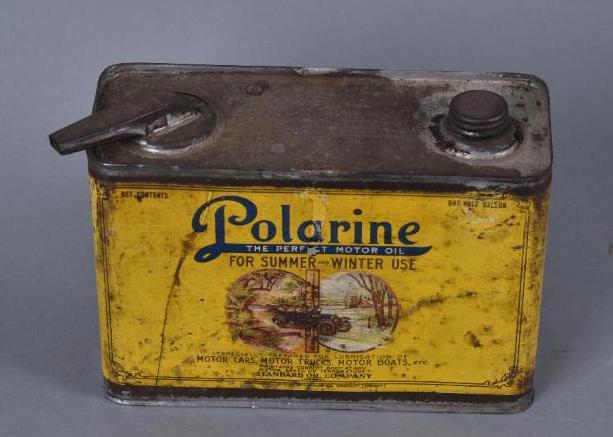 Standard Oil Polarine Motor Oil Half-Gallon Metal Can (1 of 2)