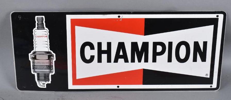 Champion (spark plug) w/Logo Metal Sign (1 of 2)
