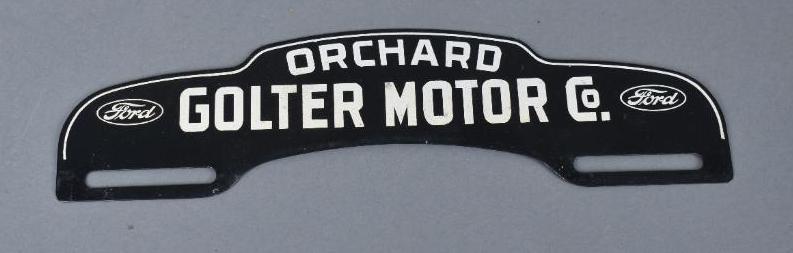 Ford Orchard Golter Motor Co. License Plate Attachment (1 of 2)