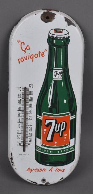 7up Ca Raviqote Agreable A Tous w/bottle Porcelain (1 of 2)