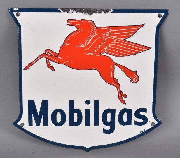 Mobilgas w/Pegasus Porcelain Pump Sign (1 of 2)