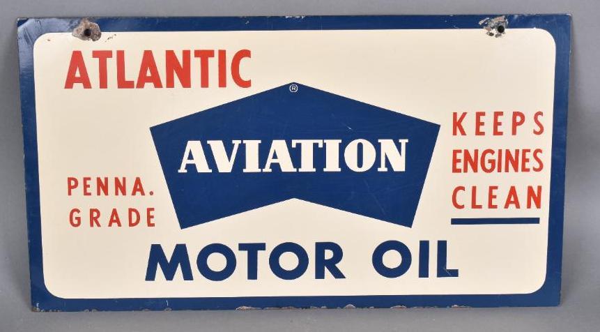 Atlantic Aviation Motor Oil Metal Sign (1 of 2)