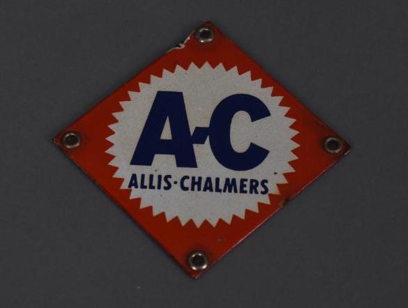 Allis-Chalmers A-C w/Gear Logo Porcelain Sign (small) (1 of 2)
