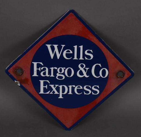 Wells Fargo & Co Express Porcelain Sign (1 of 2)