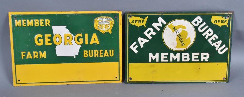 Georgia & Michigan Farm Bureau Metal Signs (1 of 2)